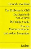 Kleist, Das Erdbeben von Chili